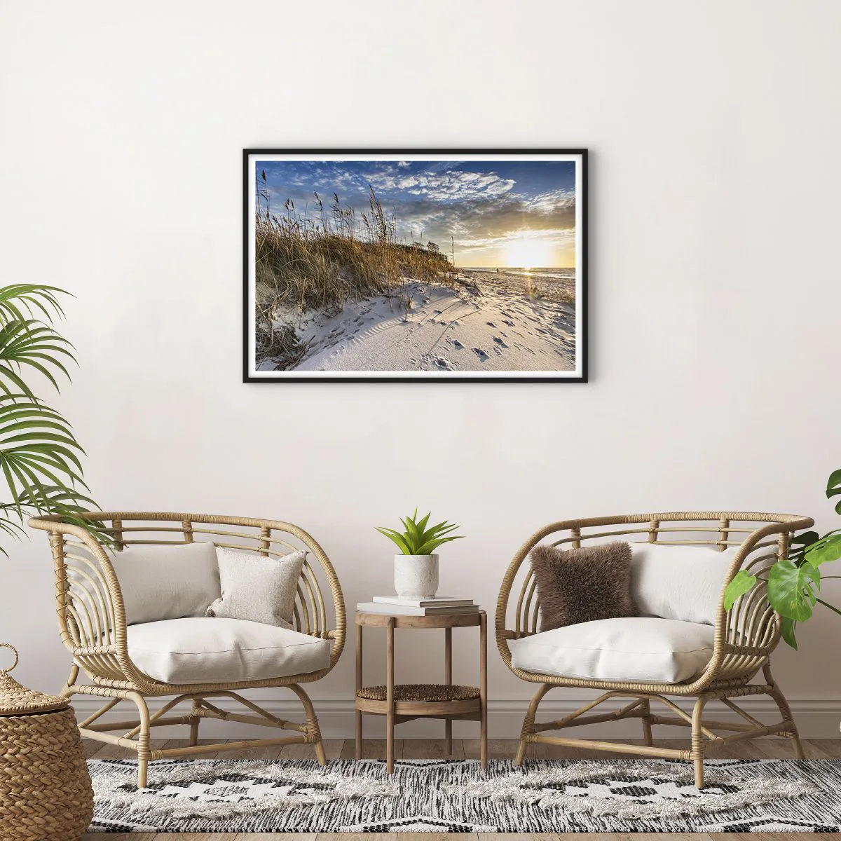 Poster in einem schwarzem Rahmen - Einladung zu einem Spaziergang - 91x61 cm