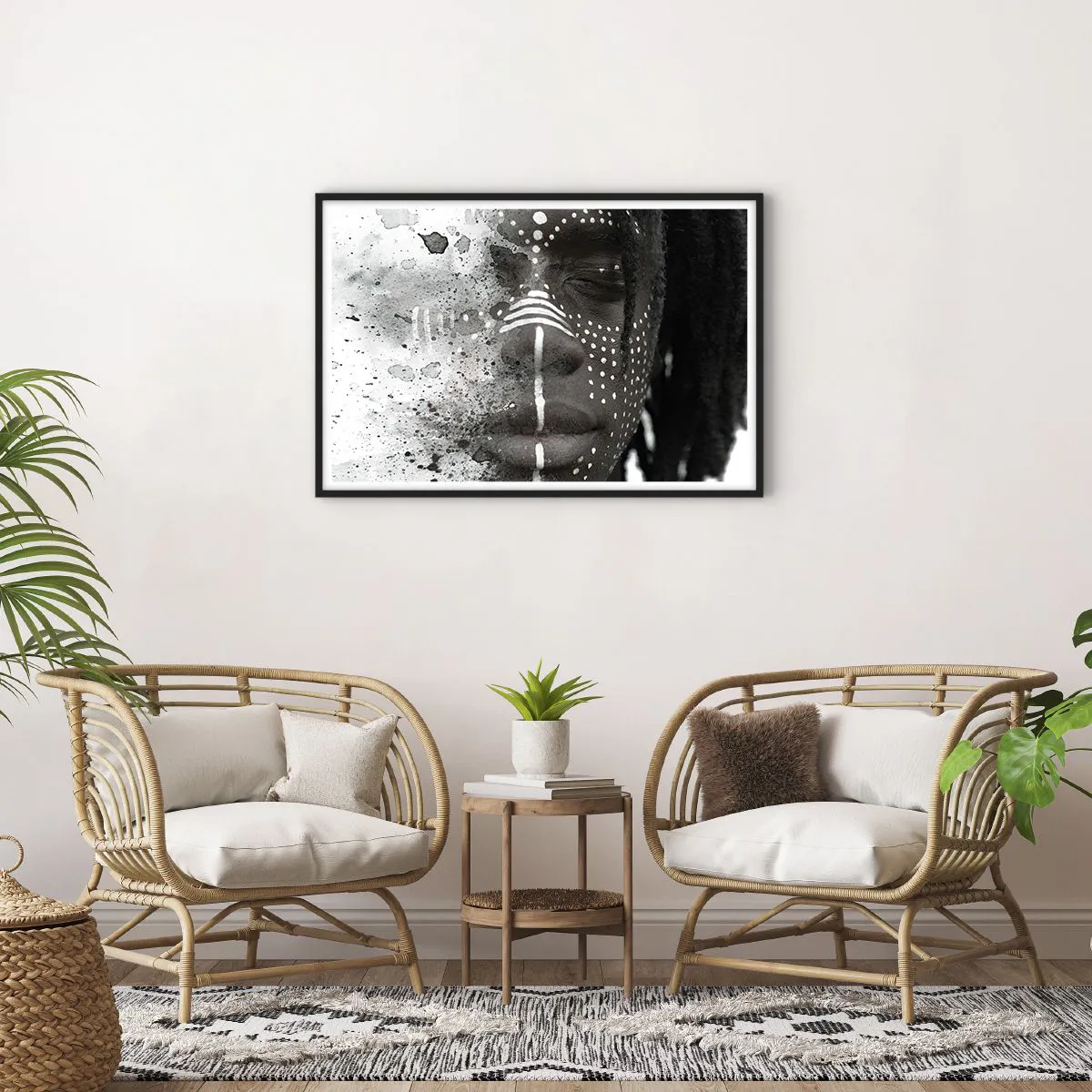 Poster in einem schwarzem Rahmen - Entdecke den Urgeist - 91x61 cm