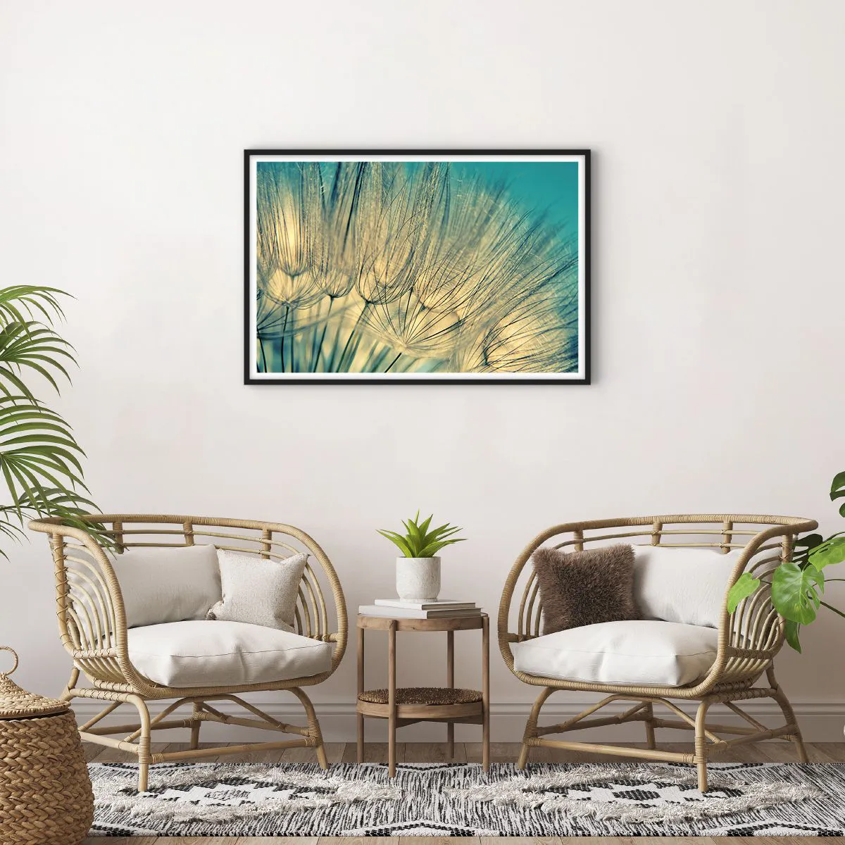 Affiche dans un cadre noir - Poster - En attente du vent - 91x61 cm