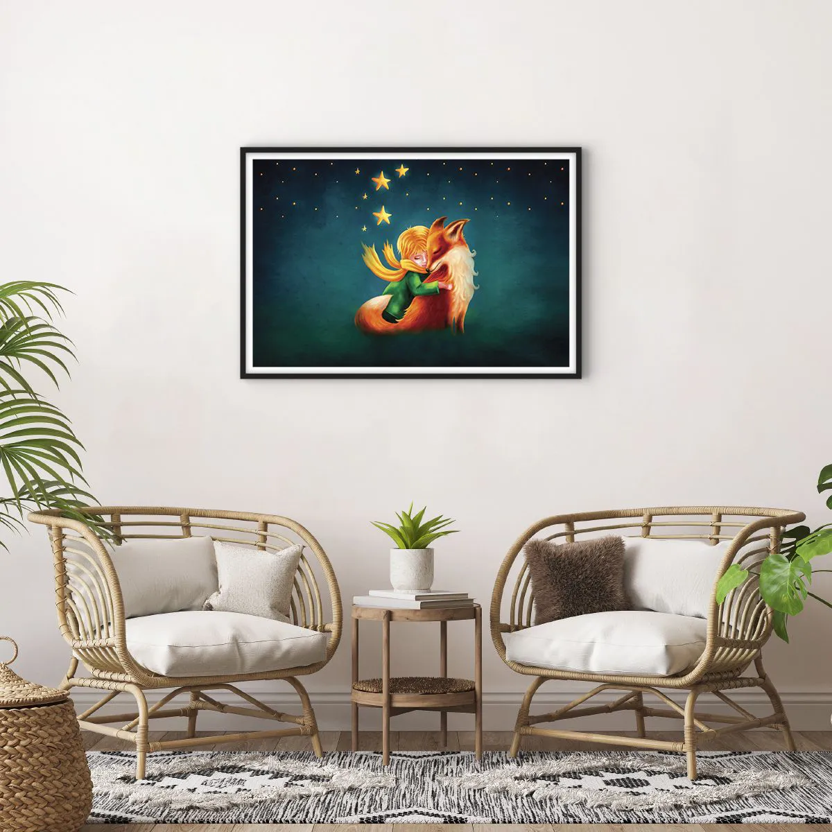 Poster in einem schwarzem Rahmen - Kleiner Prinz - 91x61 cm