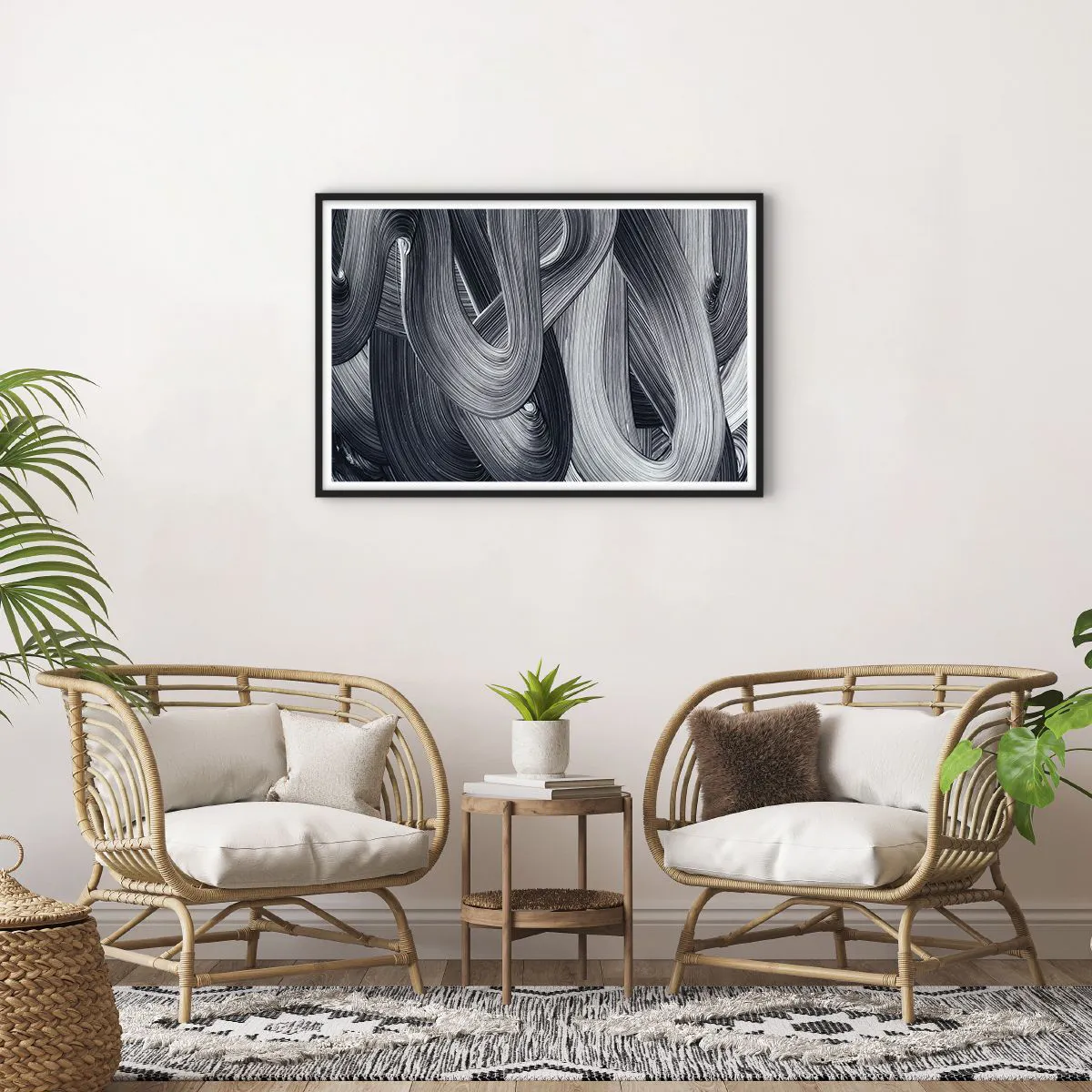 Affiche dans un cadre noir - Poster - La fluidité de la réalité - 91x61 cm