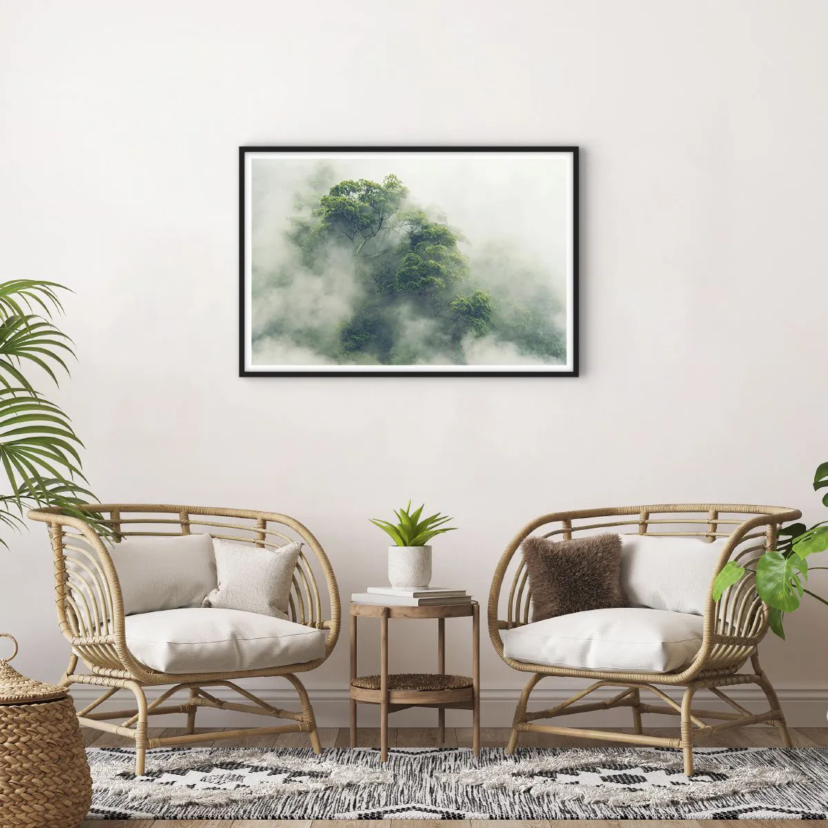 Poster in black frame - Wrapped In Fog - 91x61 cm
