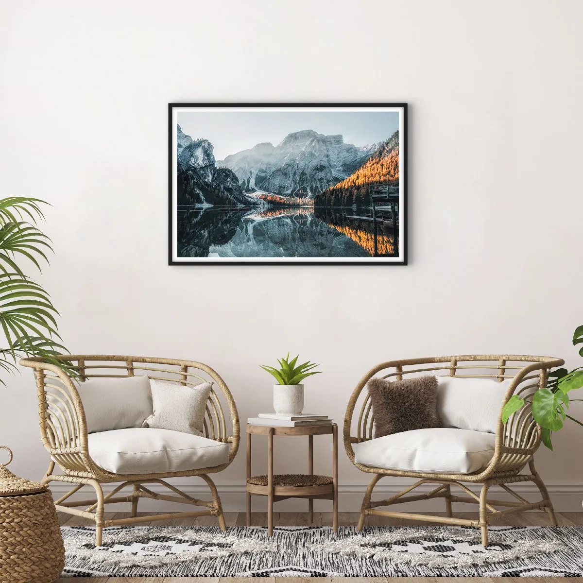 Plakat i sort ramme - Spejllandskab - 91x61 cm