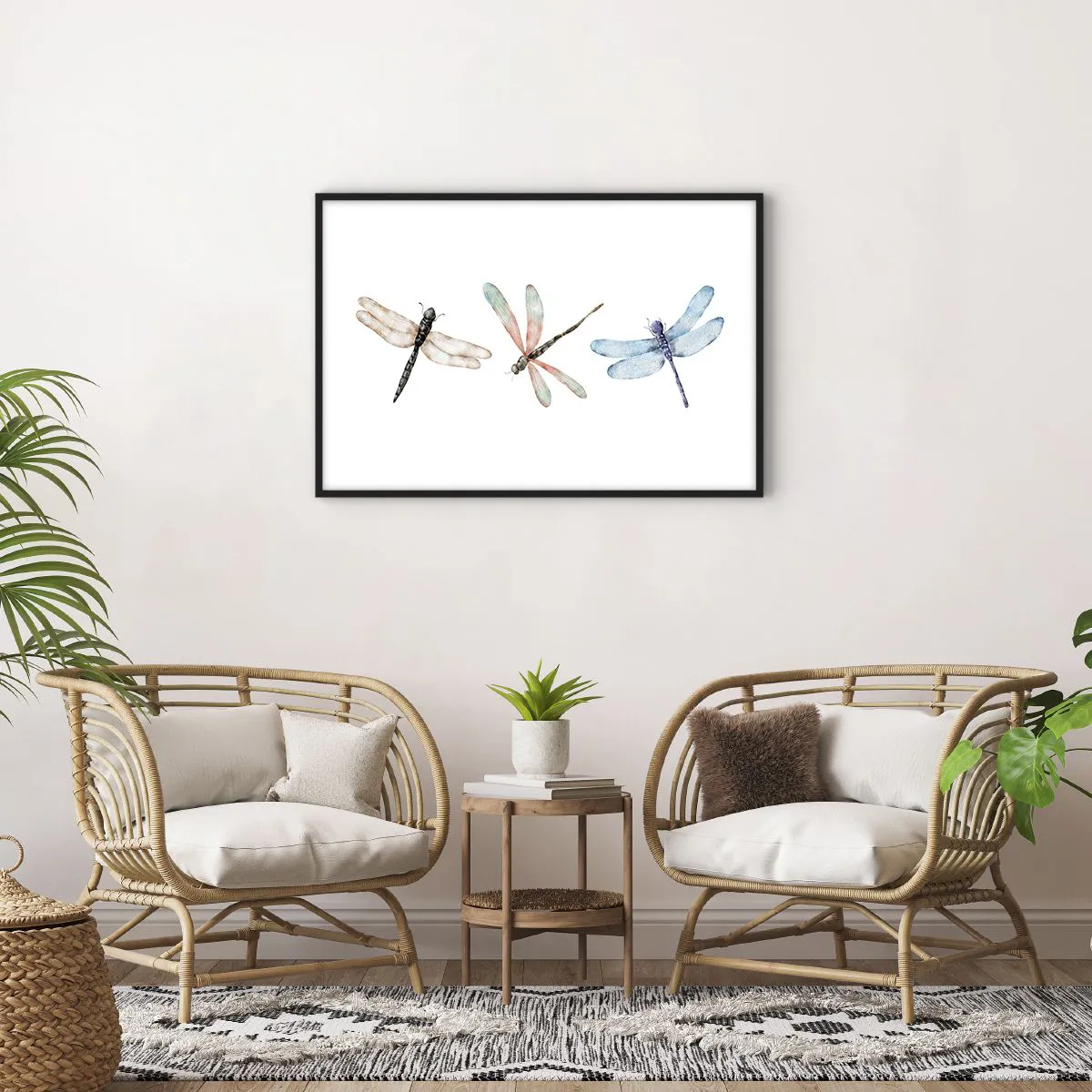 Plagát v čiernom ráme - Beztiažové vážky - 91x61 cm