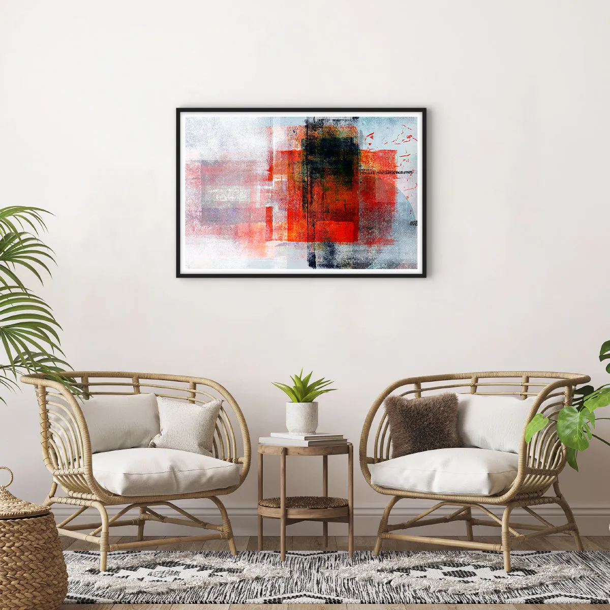 Plakat i sort ramme - Glødende komposition - 91x61 cm