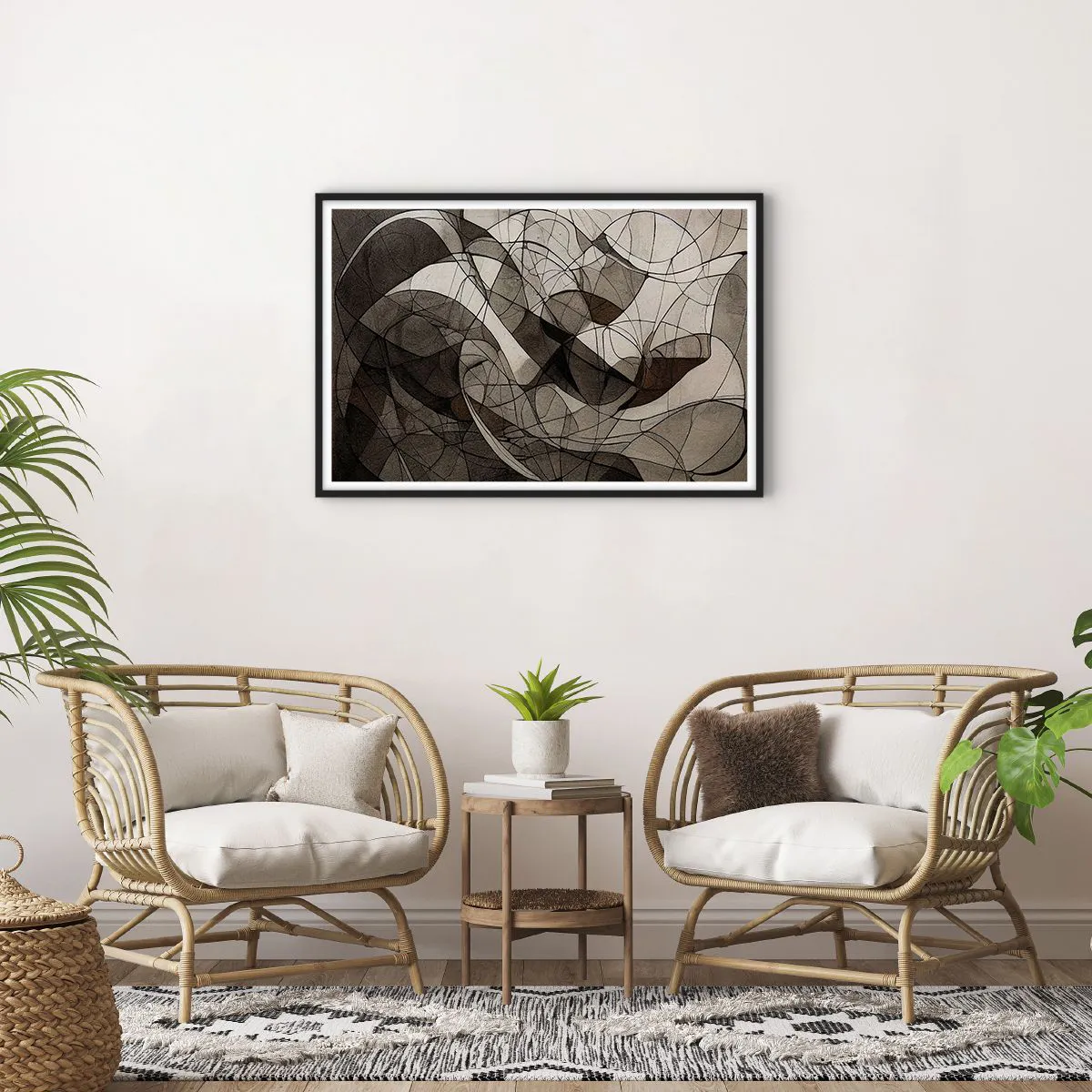 Affiche dans un cadre noir - Poster - Circulation des couleurs de la terre - 91x61 cm