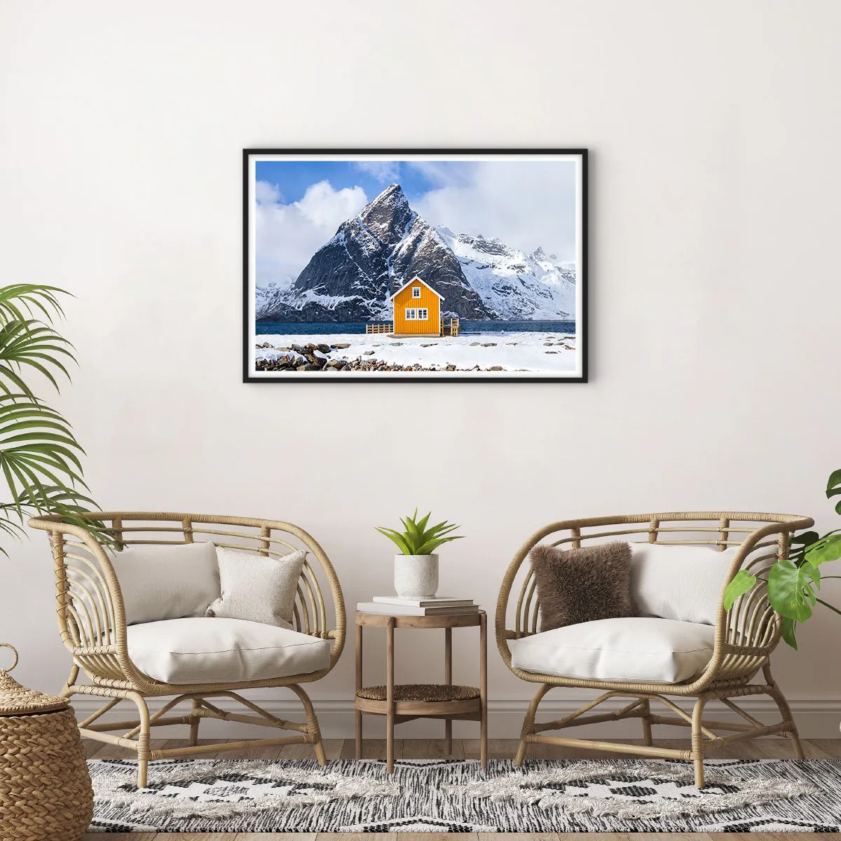 Affisch i svart ram - Skandinavisk semester - 91x61 cm