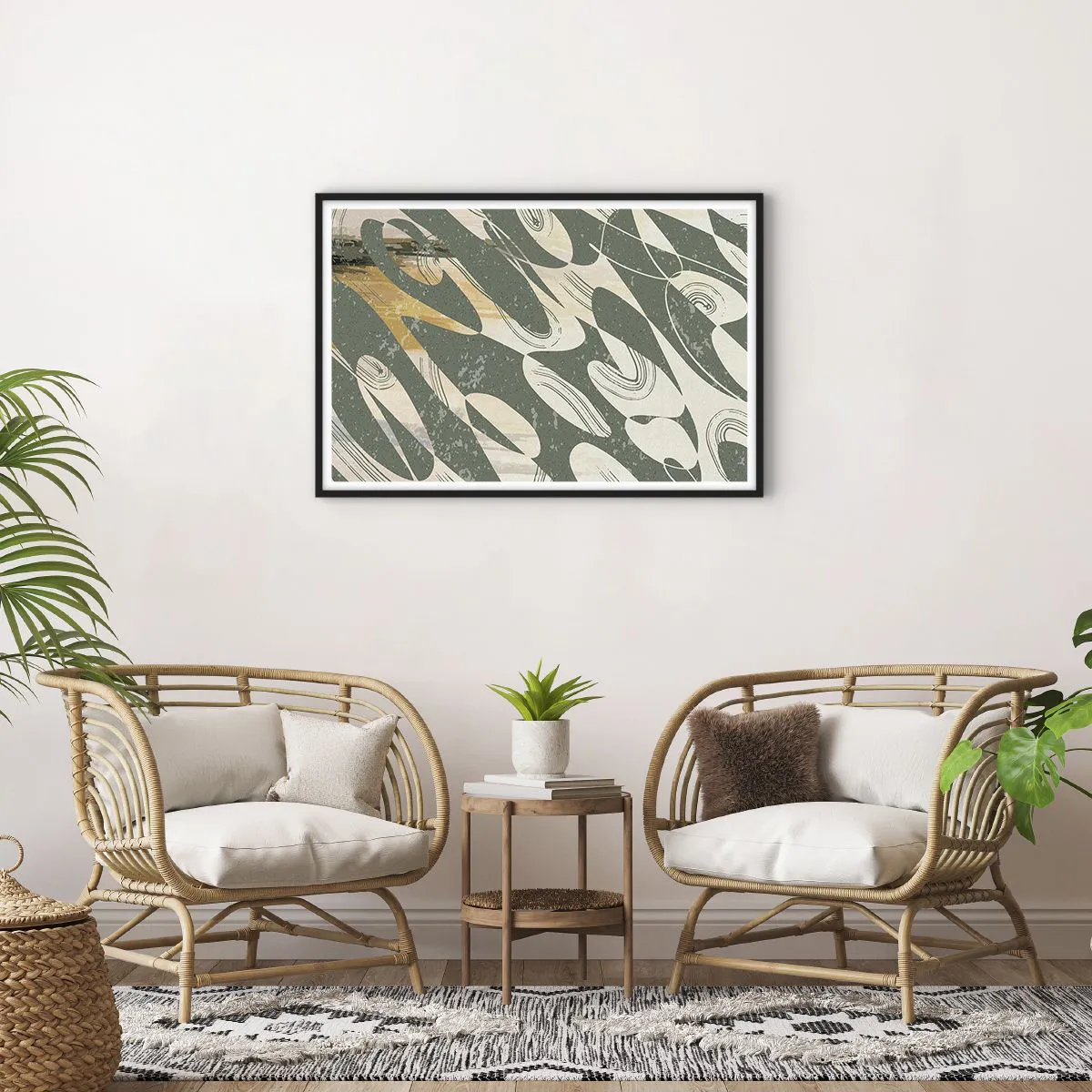 Affiche dans un cadre noir - Poster - Abstraction rythmique - 91x61 cm