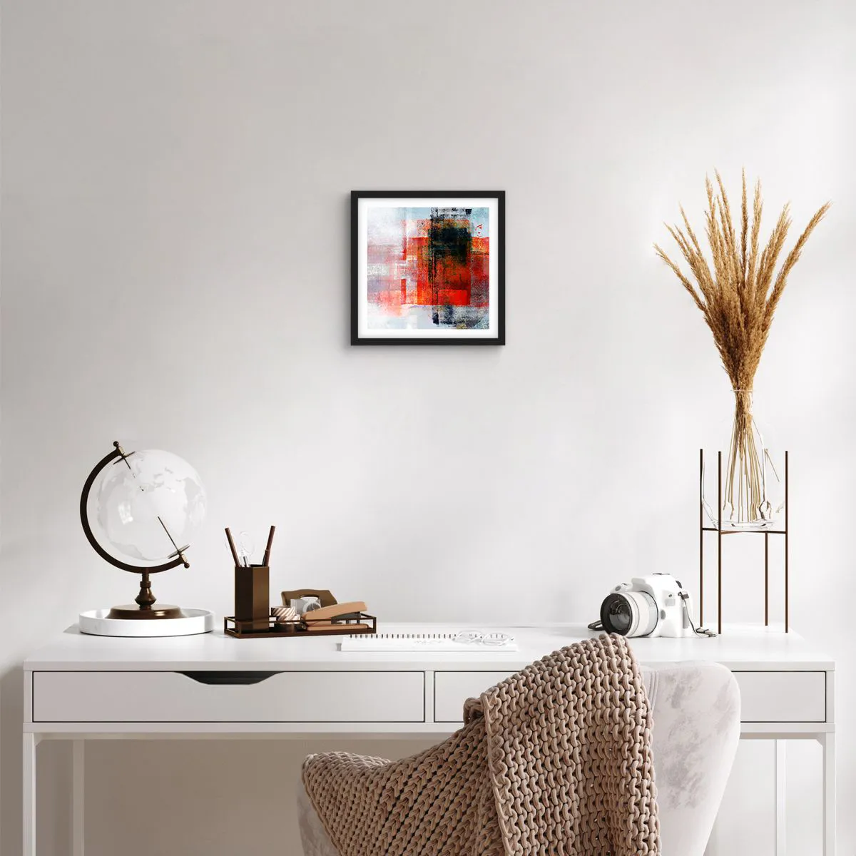 Poster in black frame - Glowing Composition - 30x30 cm