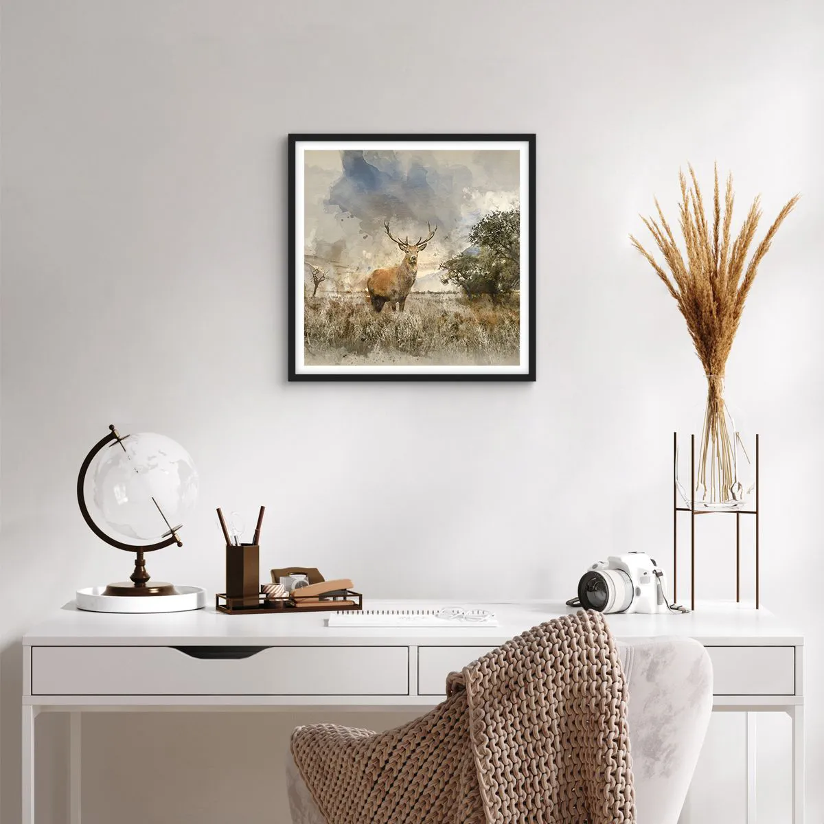 Poster in einem schwarzem Rahmen - Würde – Stärke – Würde - 40x40 cm