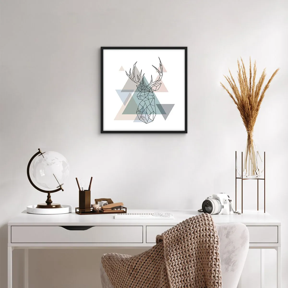 Poster in black frame - In a Geometrical Forest - 40x40 cm