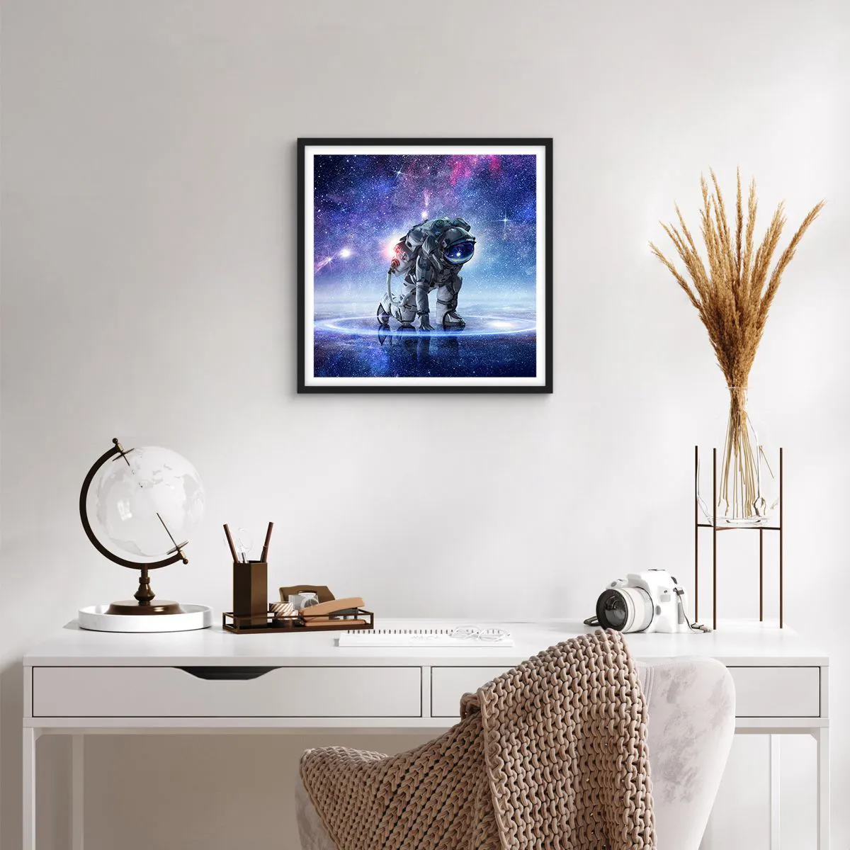 Plakat i sort ramme - Den stjerneklare himmel over mig - 40x40 cm