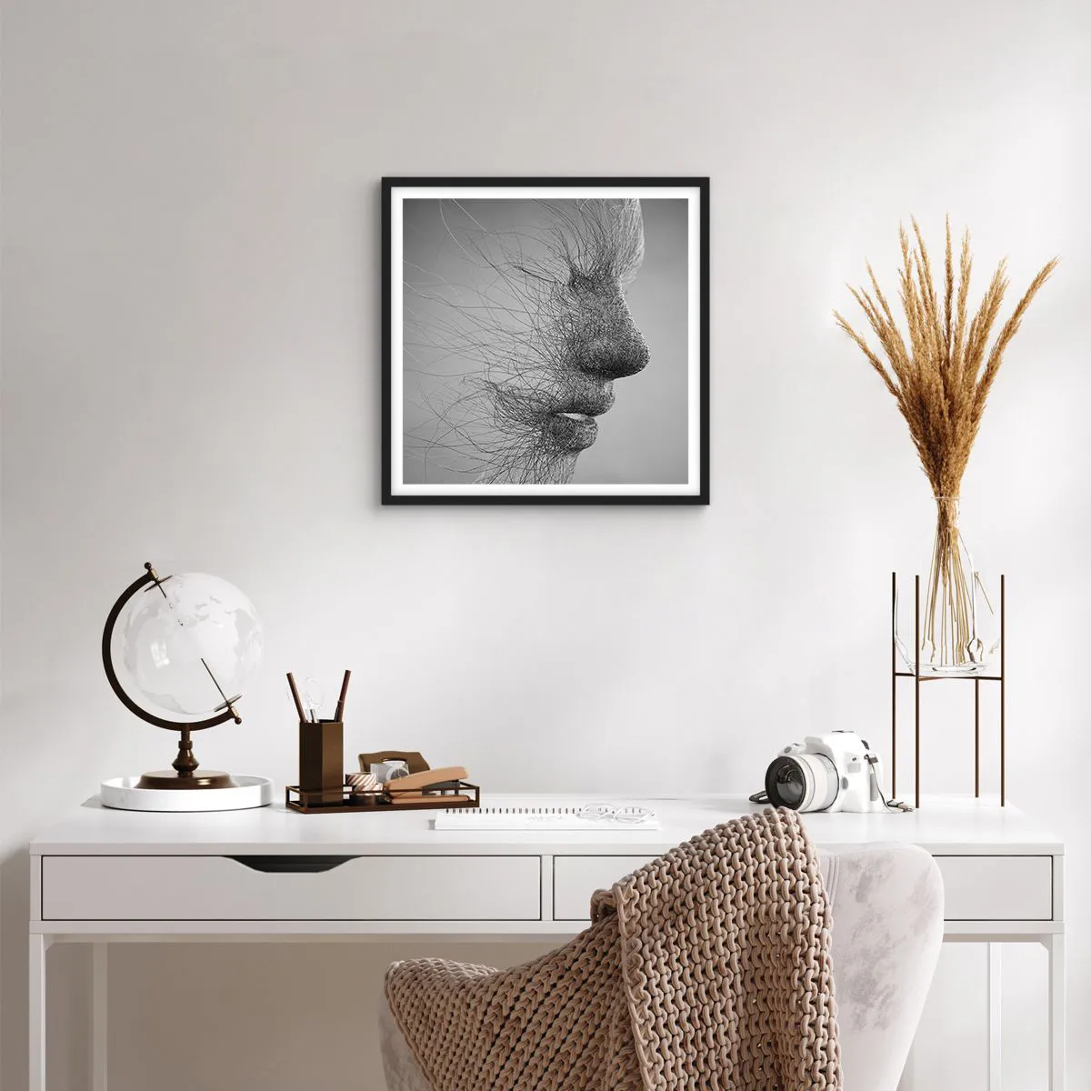 Affiche dans un cadre noir - Poster - L'esprit du vent - 40x40 cm