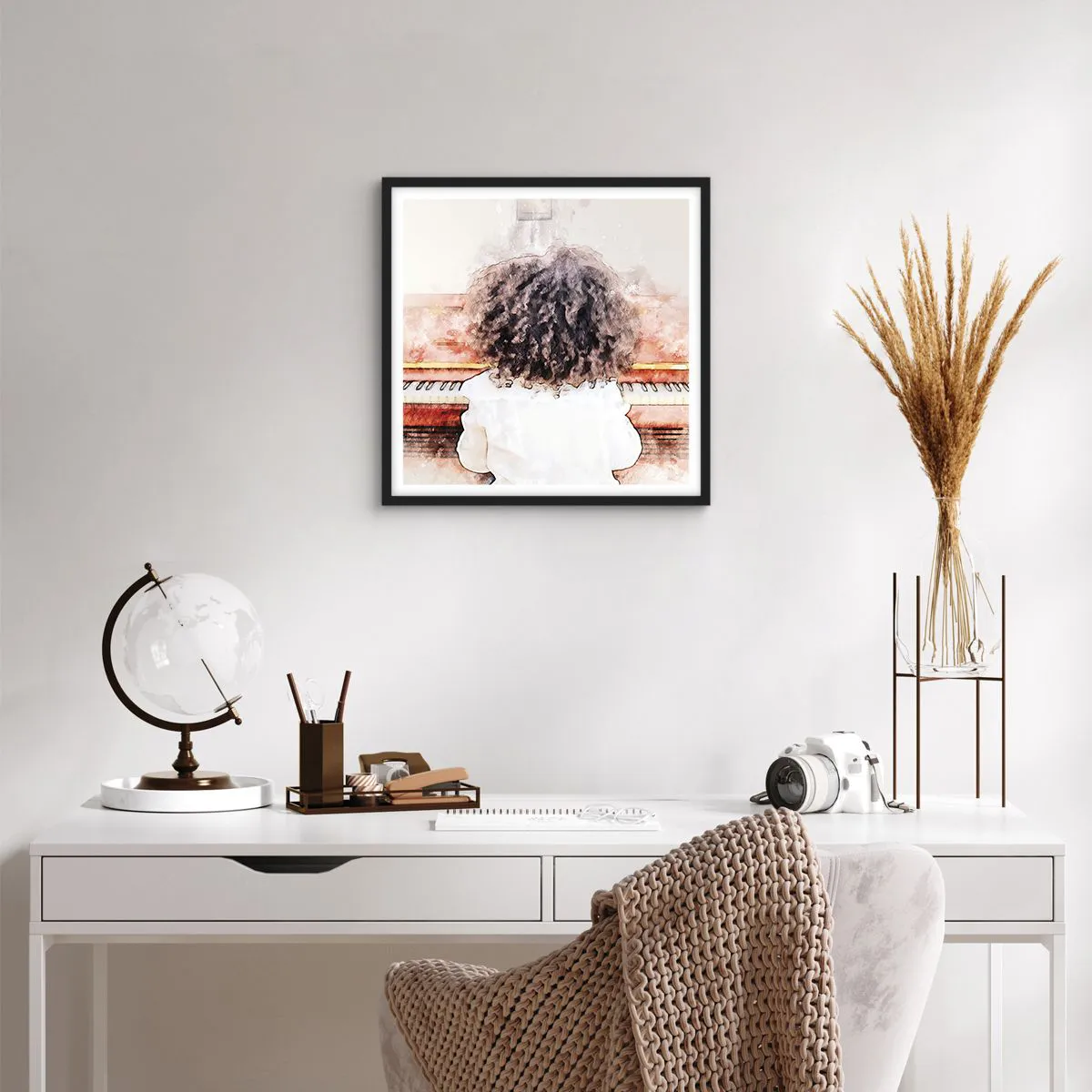 Affiche dans un cadre noir - Poster - Dans un nouveau monde - 40x40 cm