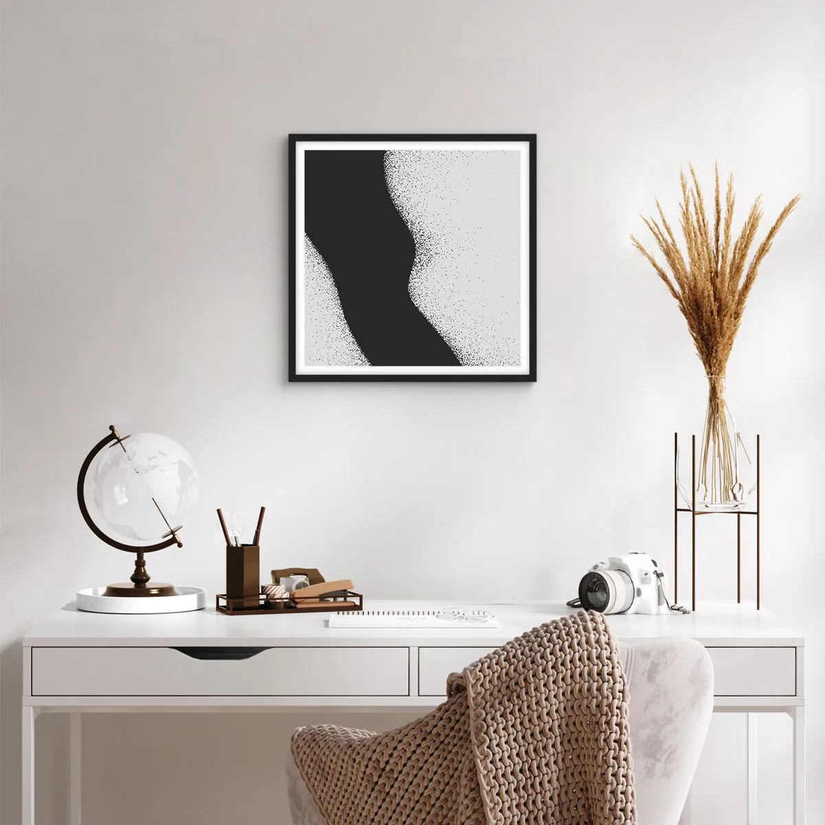 Affiche dans un cadre noir - Poster - Équilibre fluide - 40x40 cm