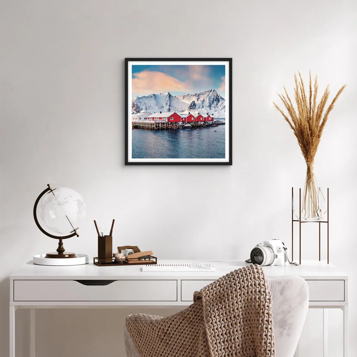 Affiche dans un cadre noir - Poster - Retraite dans le nord - 40x40 cm