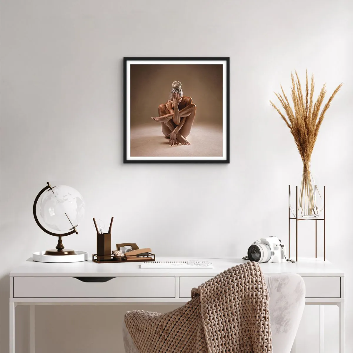 Affiche dans un cadre noir - Poster - Unité du corps et de l'âme - 40x40 cm