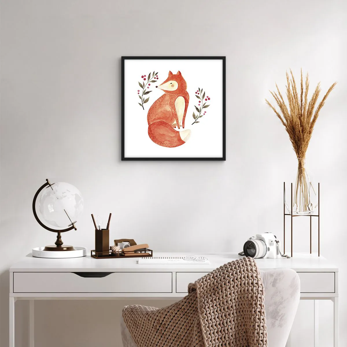 Affiche dans un cadre noir - Poster - Petit rouquin - 40x40 cm