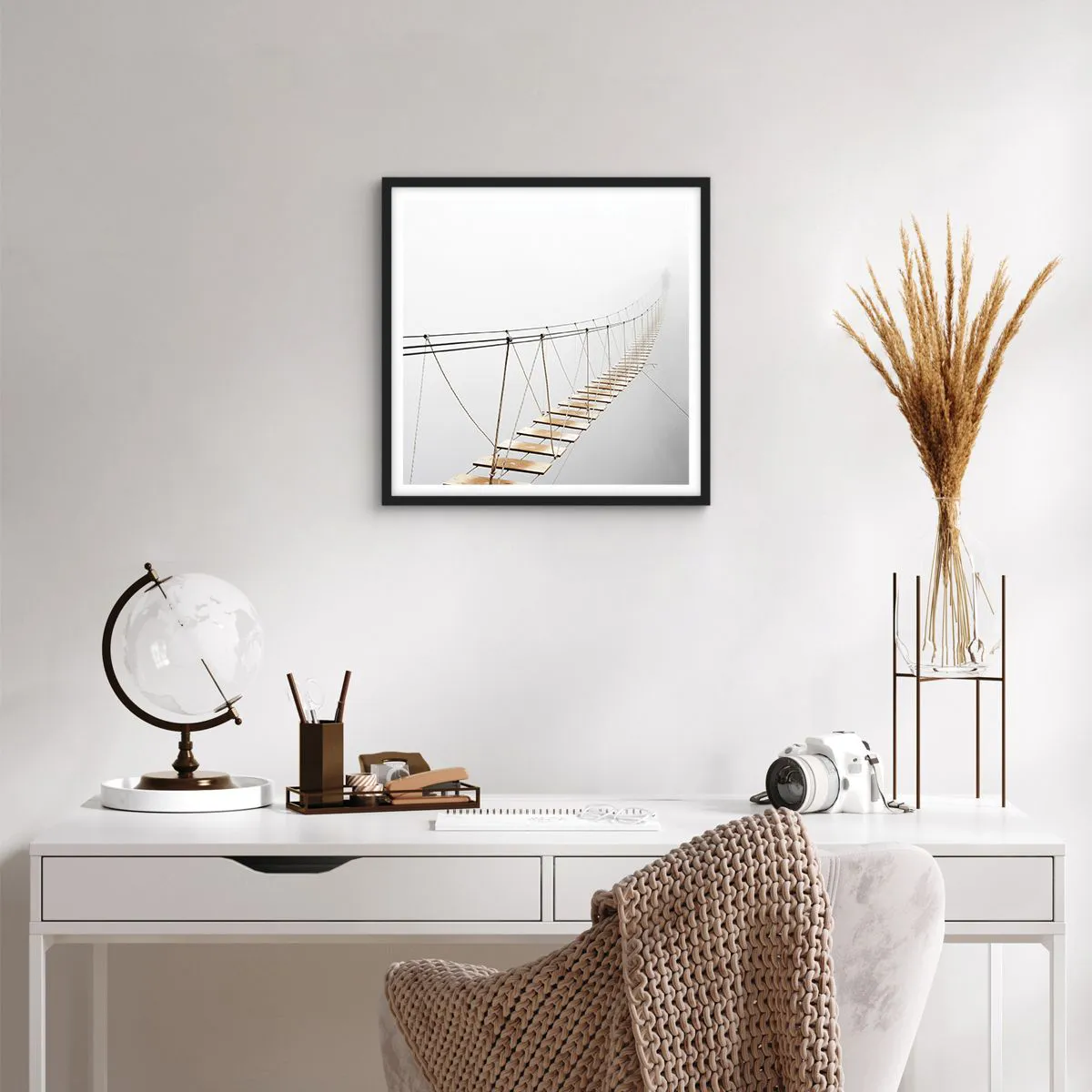 Affiche dans un cadre noir - Poster - Où cela va-t-il te mener? - 40x40 cm