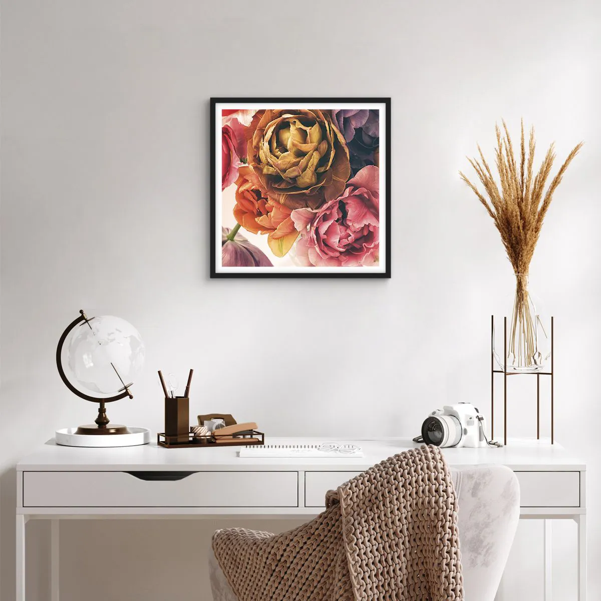 Poster in einem schwarzem Rahmen - Eine Feier des Lebens - 40x40 cm