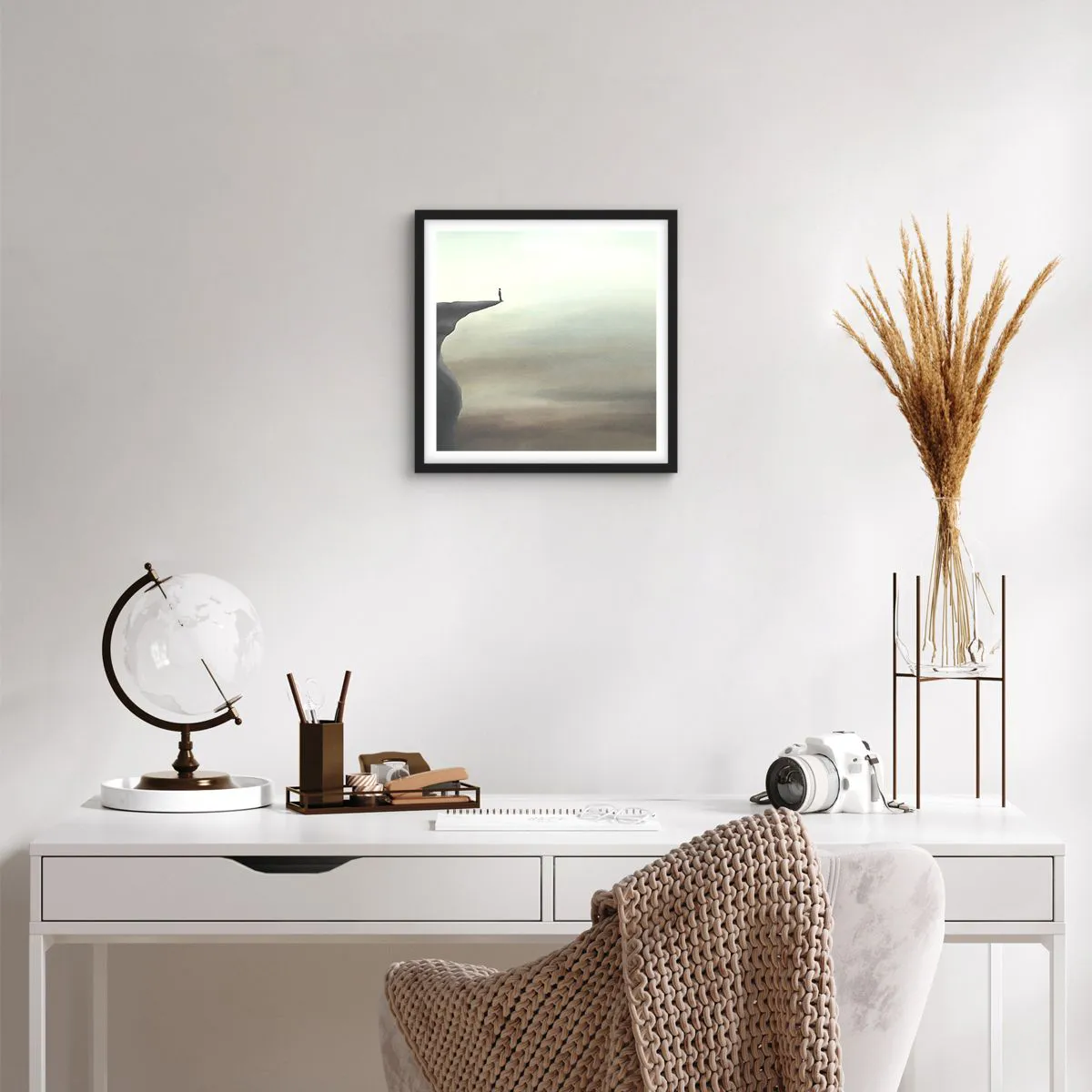 Affiche dans un cadre noir - Poster - Tout en haut, bien entendu! - 40x40 cm