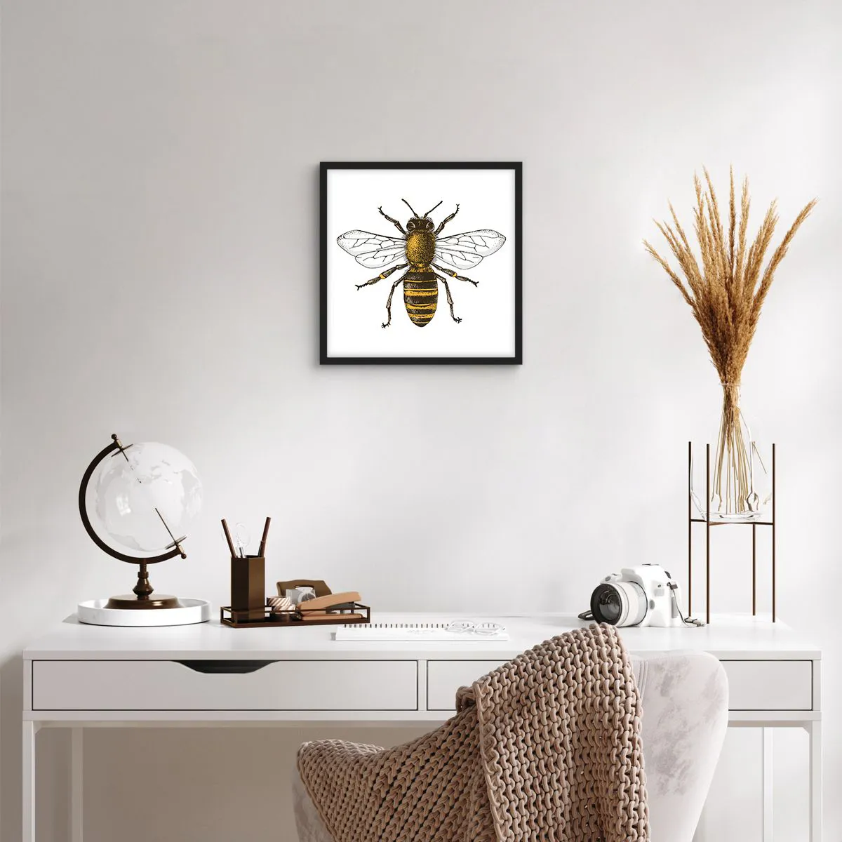 Affiche dans un cadre noir - Poster - Belle et bonne - 40x40 cm