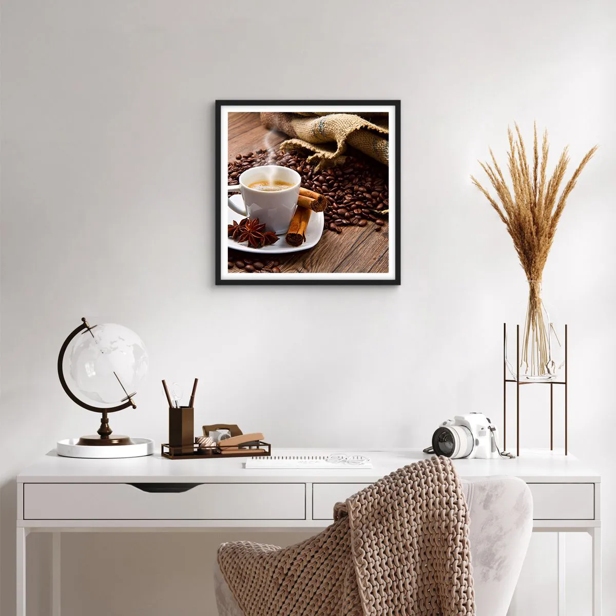 Affiche dans un cadre noir - Poster - Saveur et arôme épicés - 50x50 cm