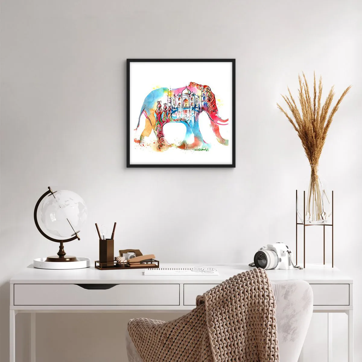 Affiche dans un cadre noir - Poster - Inde - l'aura de l'amour - 50x50 cm