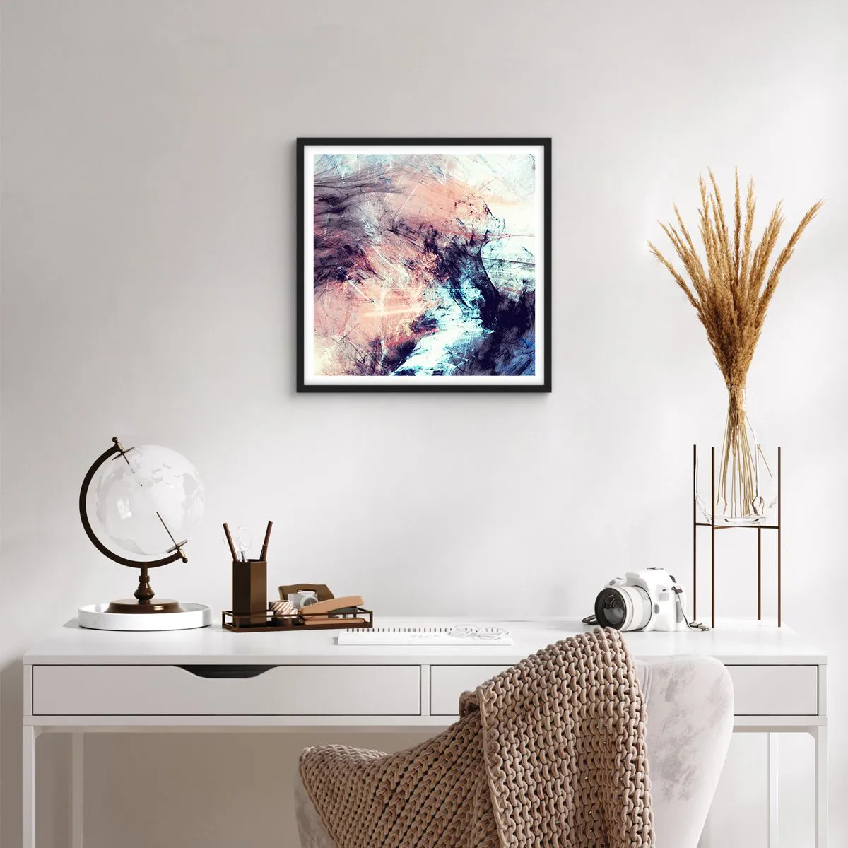 Affiche dans un cadre noir - Poster - Sentir le vent - 50x50 cm