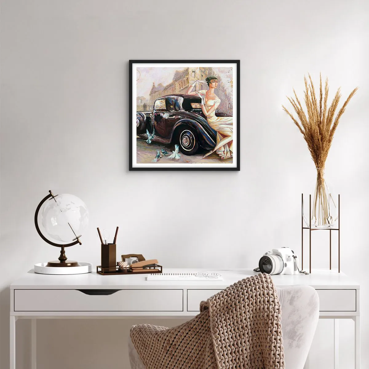 Poszter fehér keretben - Elegancia retro stílusban - 50x50 cm