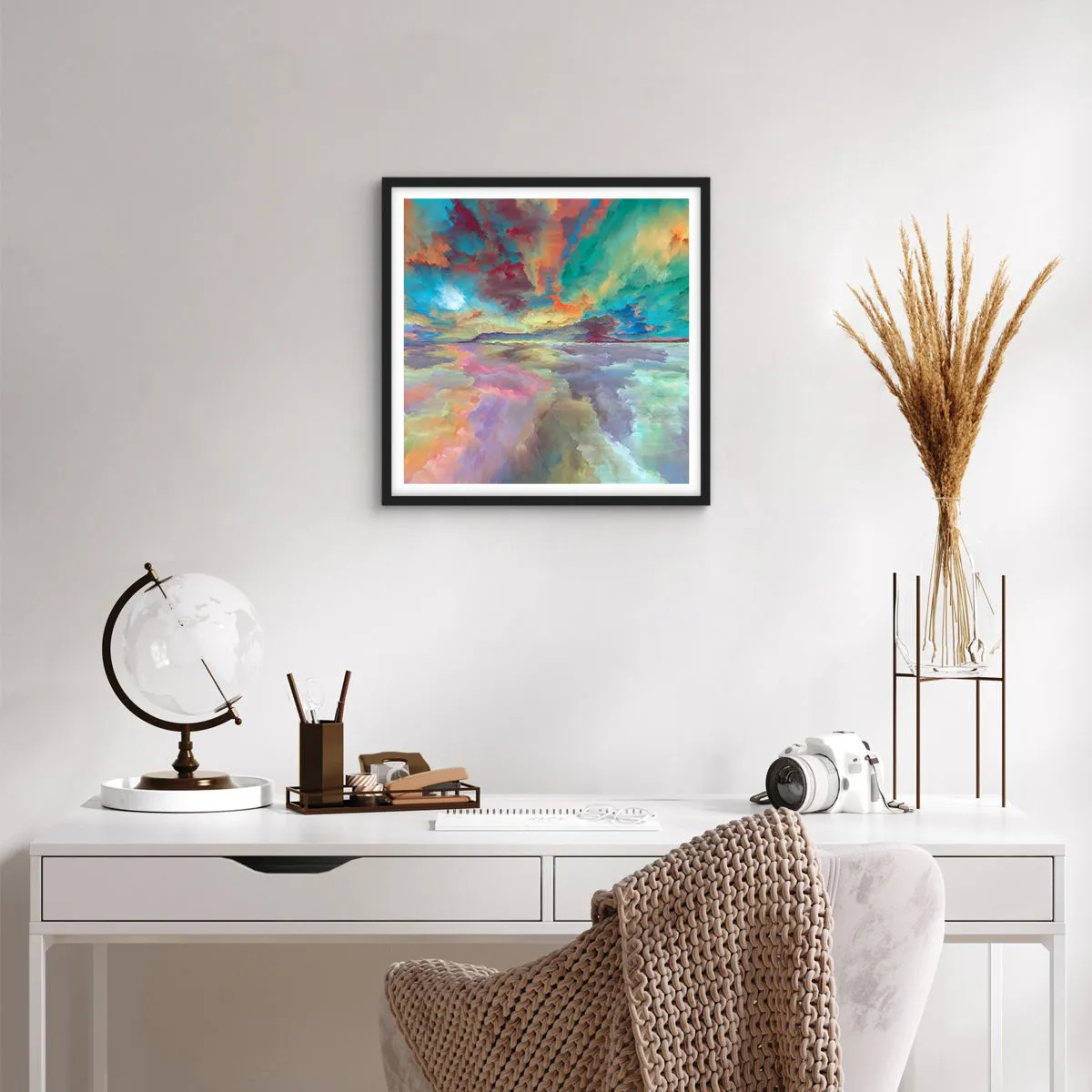 Affiche dans un cadre noir - Poster - Deux paradis - 50x50 cm