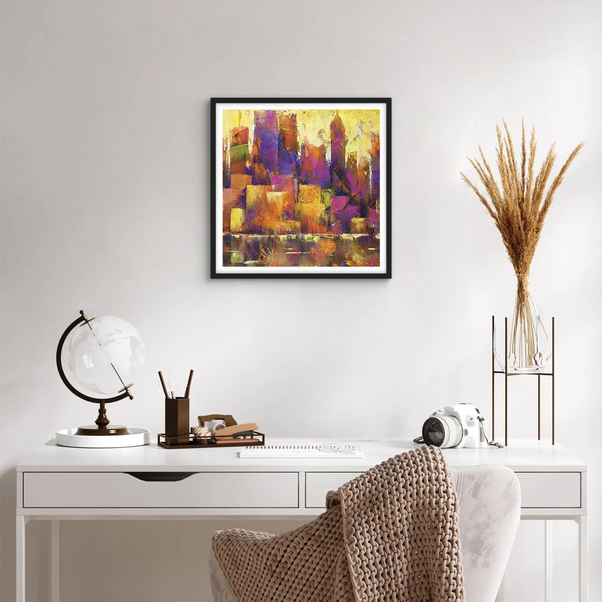 Affiche dans un cadre noir - Poster - Composition métropolitaine - 50x50 cm