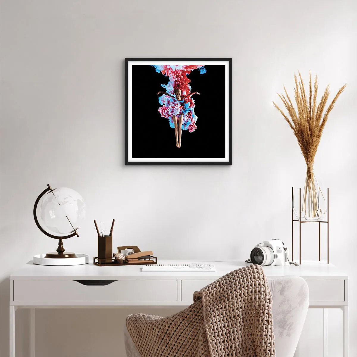 Plakat i sort ramme - I fuld blomstring - 50x50 cm