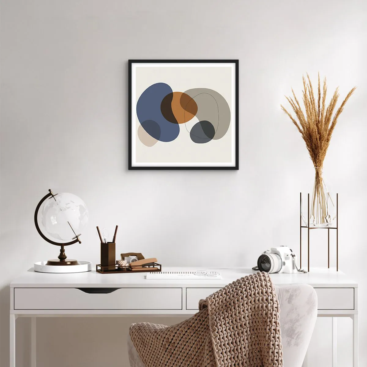 Poszter fehér keretben - Színek cseppjei - 50x50 cm