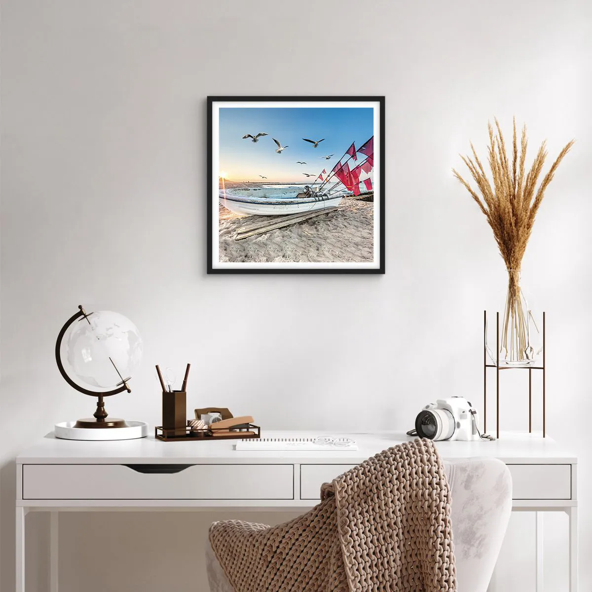 Poszter fehér keretben - Megérdemelt pihenés - 50x50 cm