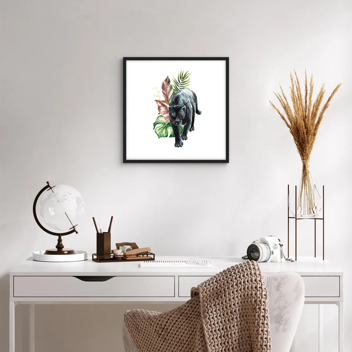 Plakat i sort ramme - Vild i hjertet - 50x50 cm