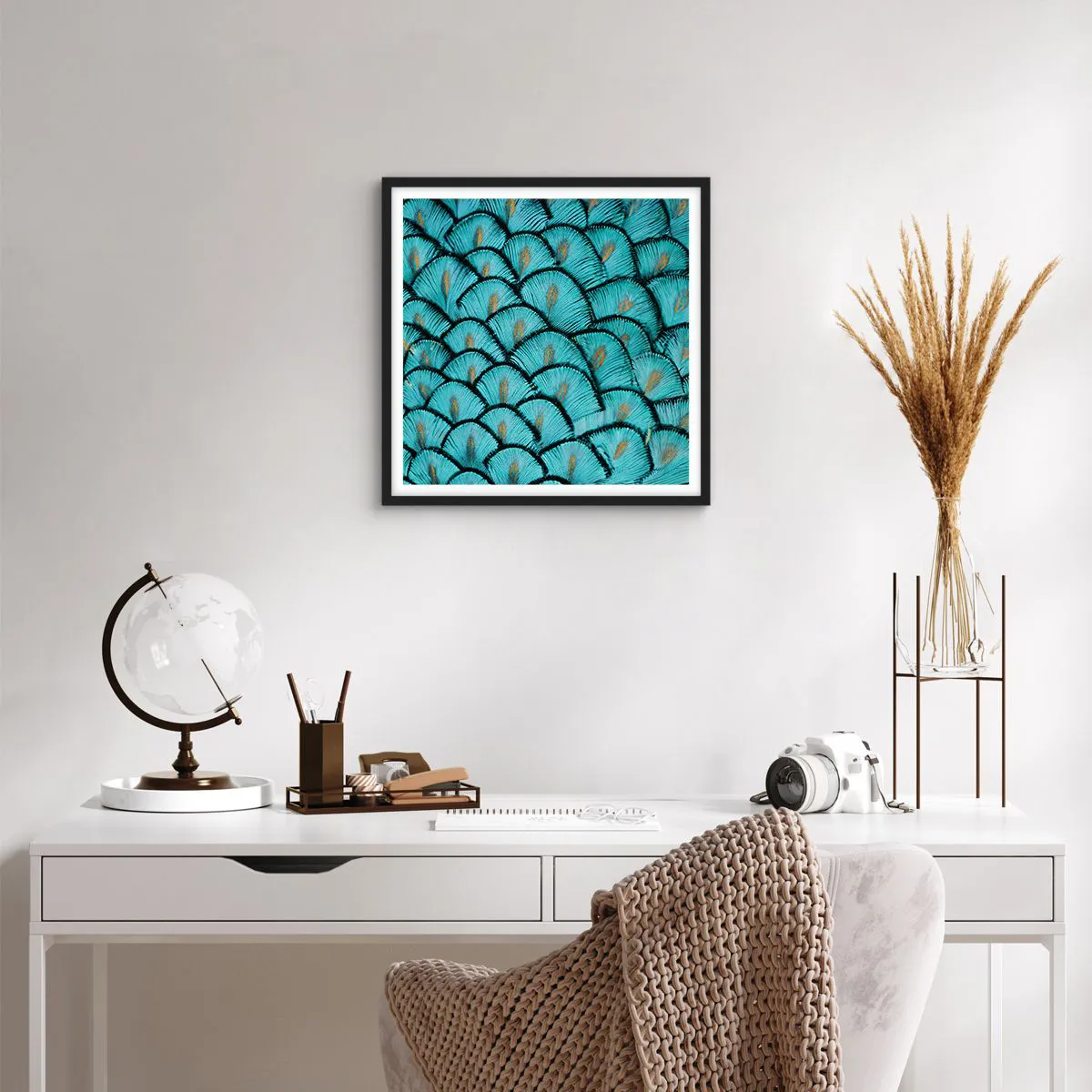 Plakát v černém rámu - Velká slavnost peří - 50x50 cm