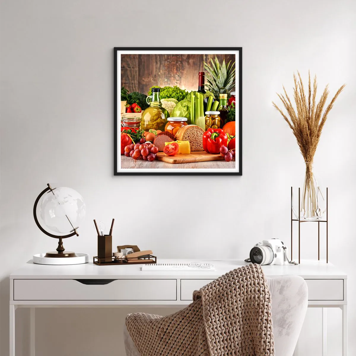 Plagát v čiernom ráme - Údené, pečené, marinované - 60x60 cm