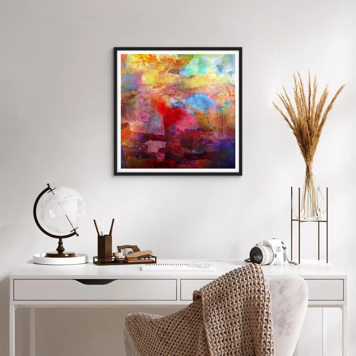 Plakat i sort ramme - Et kig ind i regnbuen - 60x60 cm