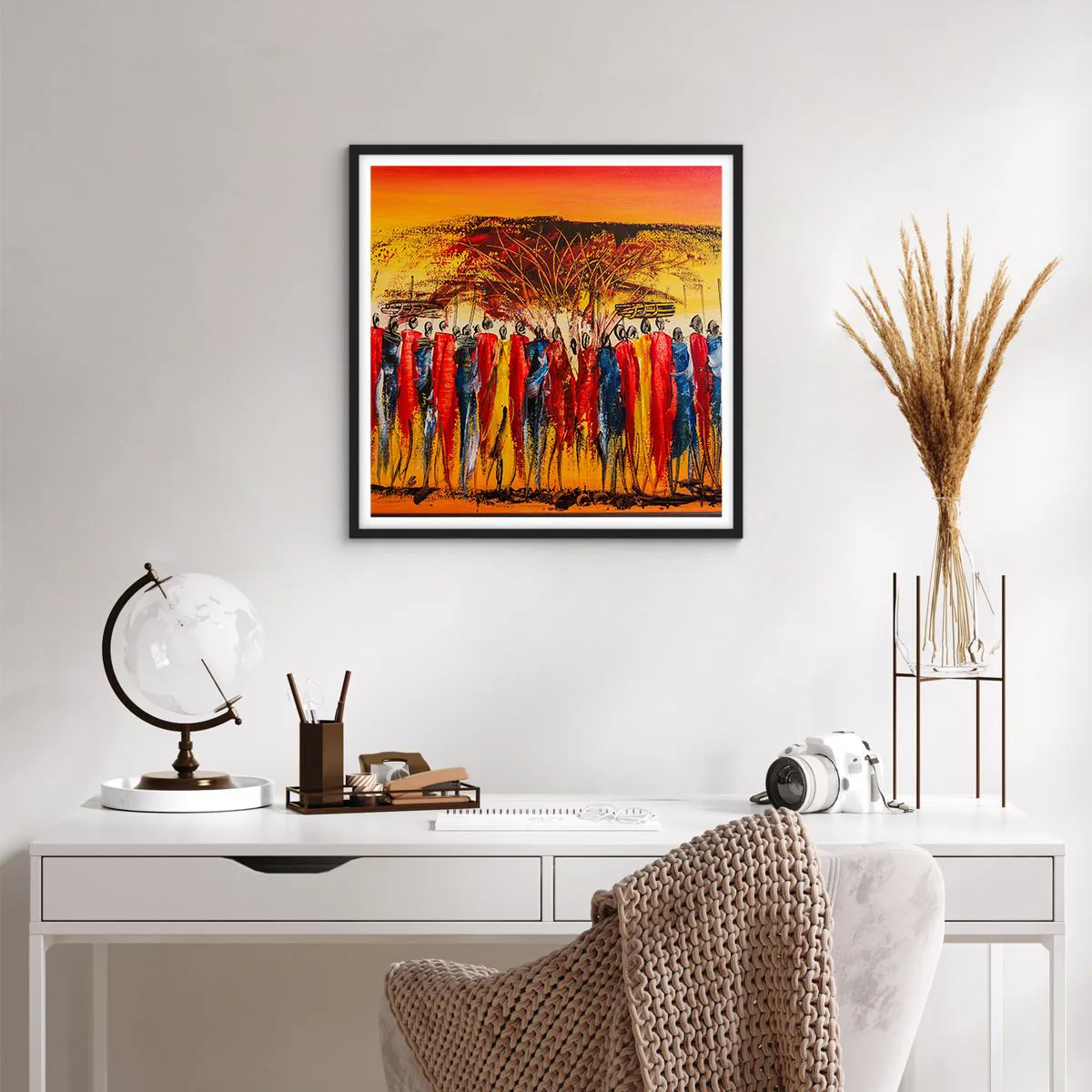 Poszter fehér keretben - Oda, oda, oda oda mennek - 60x60 cm