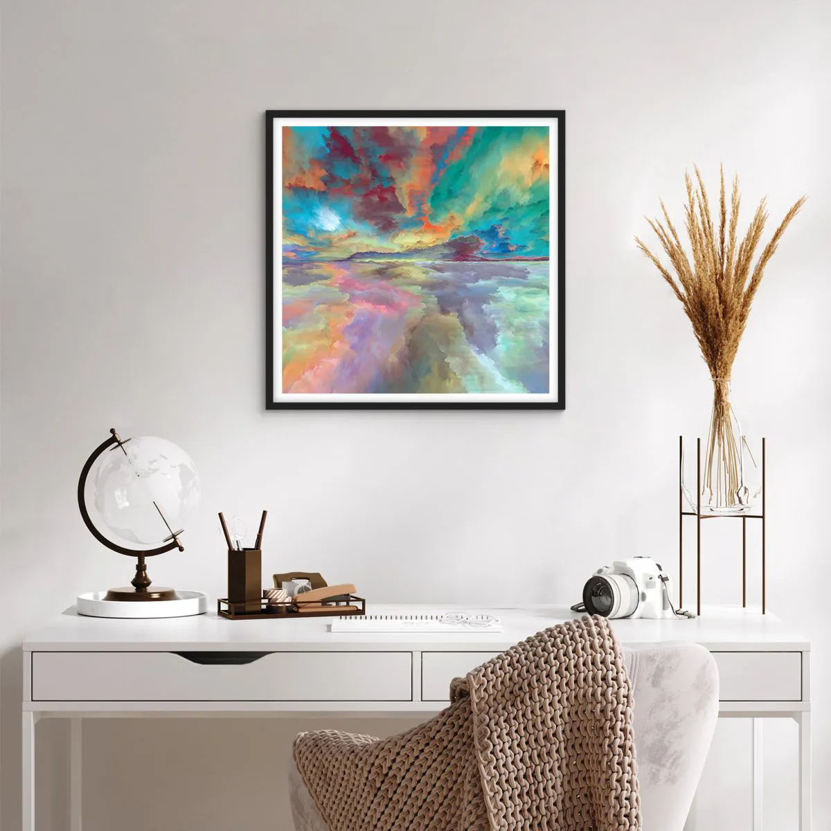 Affiche dans un cadre noir - Poster - Deux paradis - 60x60 cm