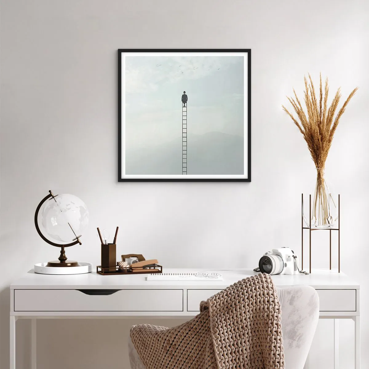 Affiche dans un cadre noir - Poster - Se soulever au-dessus - 60x60 cm