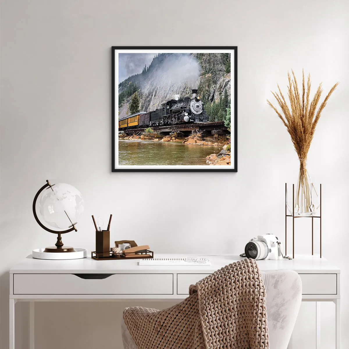 Poszter fehér keretben - Hova? Hova? - 60x60 cm