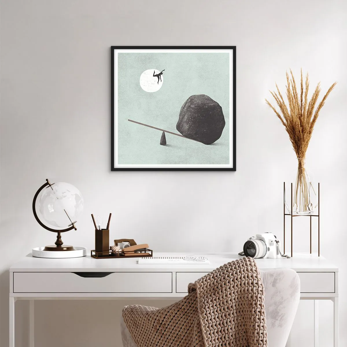 Plakat i sort ramme - En drøm går i opfyldelse - 60x60 cm