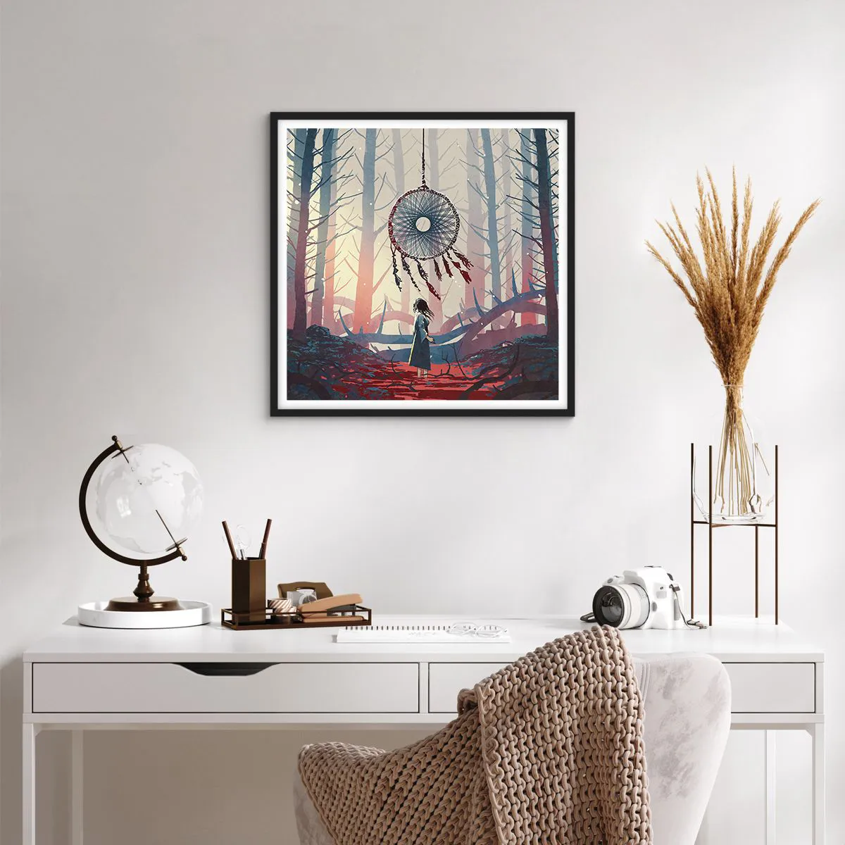 Plagát v čiernom ráme - Tajný rituál šťastia - 60x60 cm