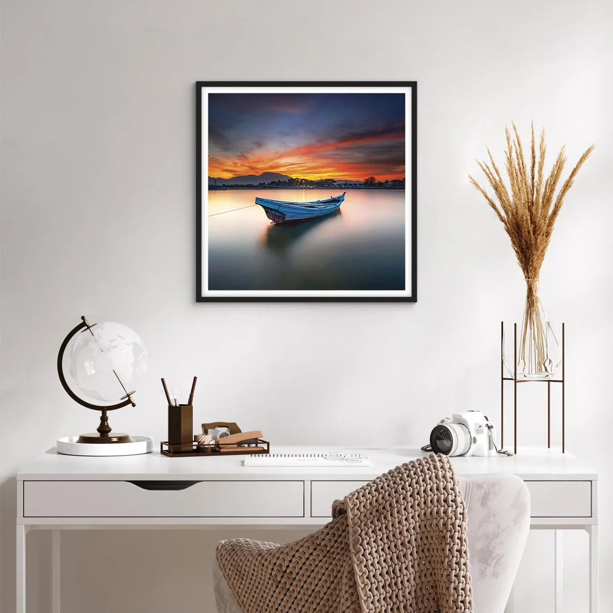 Plagát v čiernom ráme - Blíži sa dobrá noc - 60x60 cm