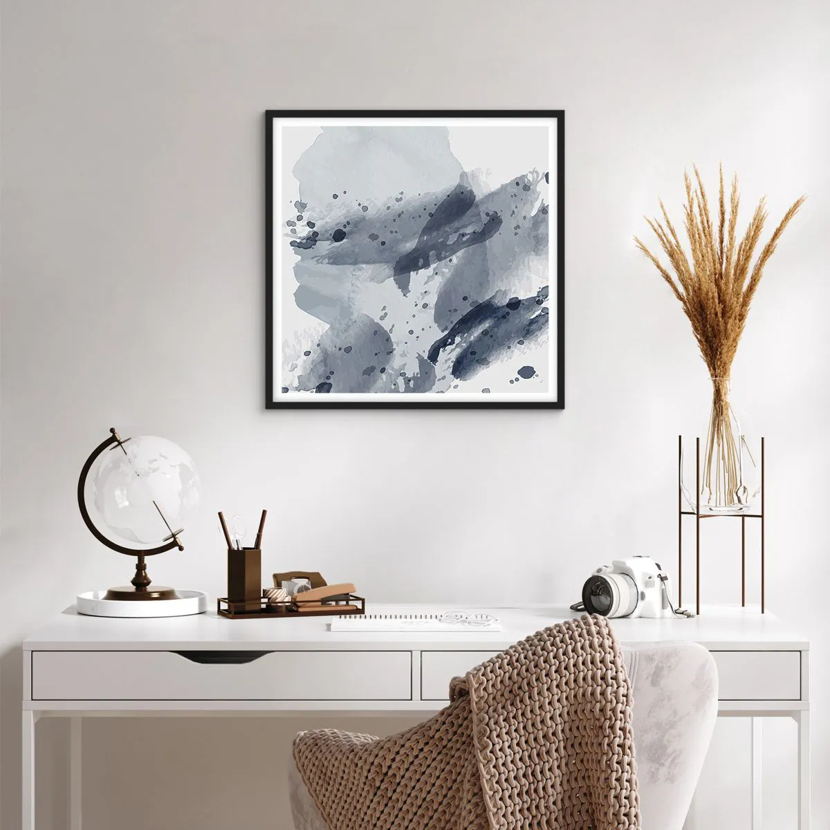 Plakat i sort ramme - En undersøgelse af vandets natur - 60x60 cm