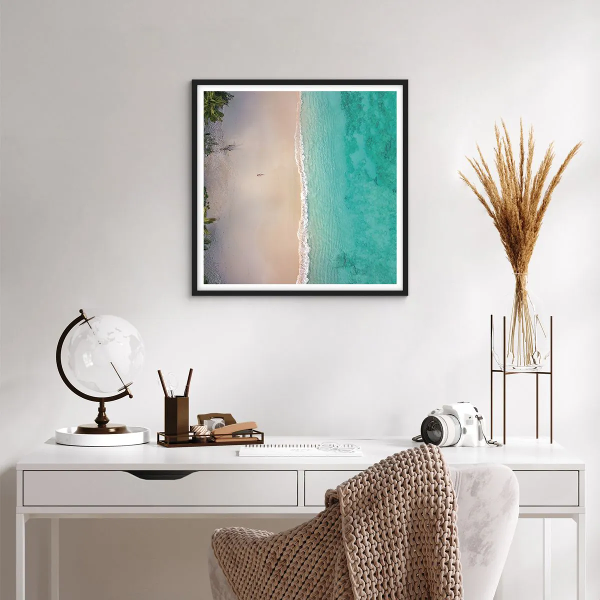 Plakát v černém rámu - Rajská pláž - 60x60 cm