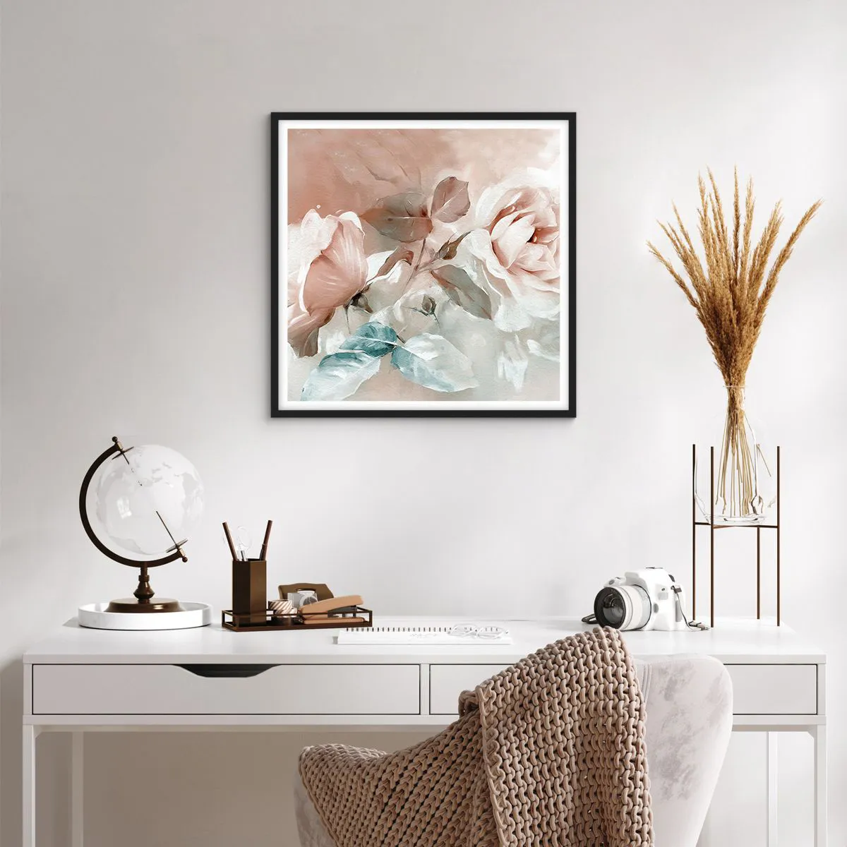 Affisch i svart ram - Romantikens anda - 60x60 cm