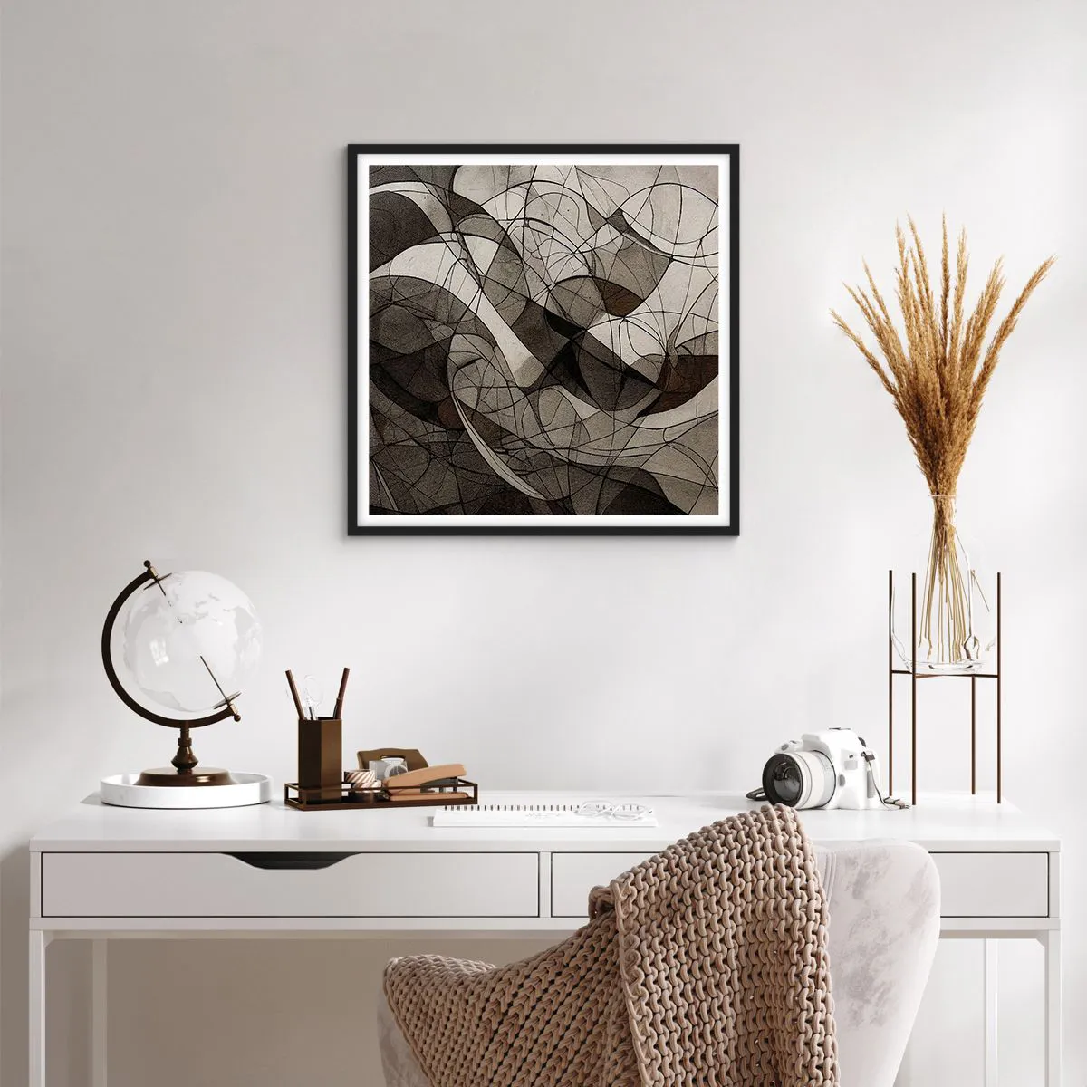 Plagát v čiernom ráme - Obeh farieb Zeme - 60x60 cm